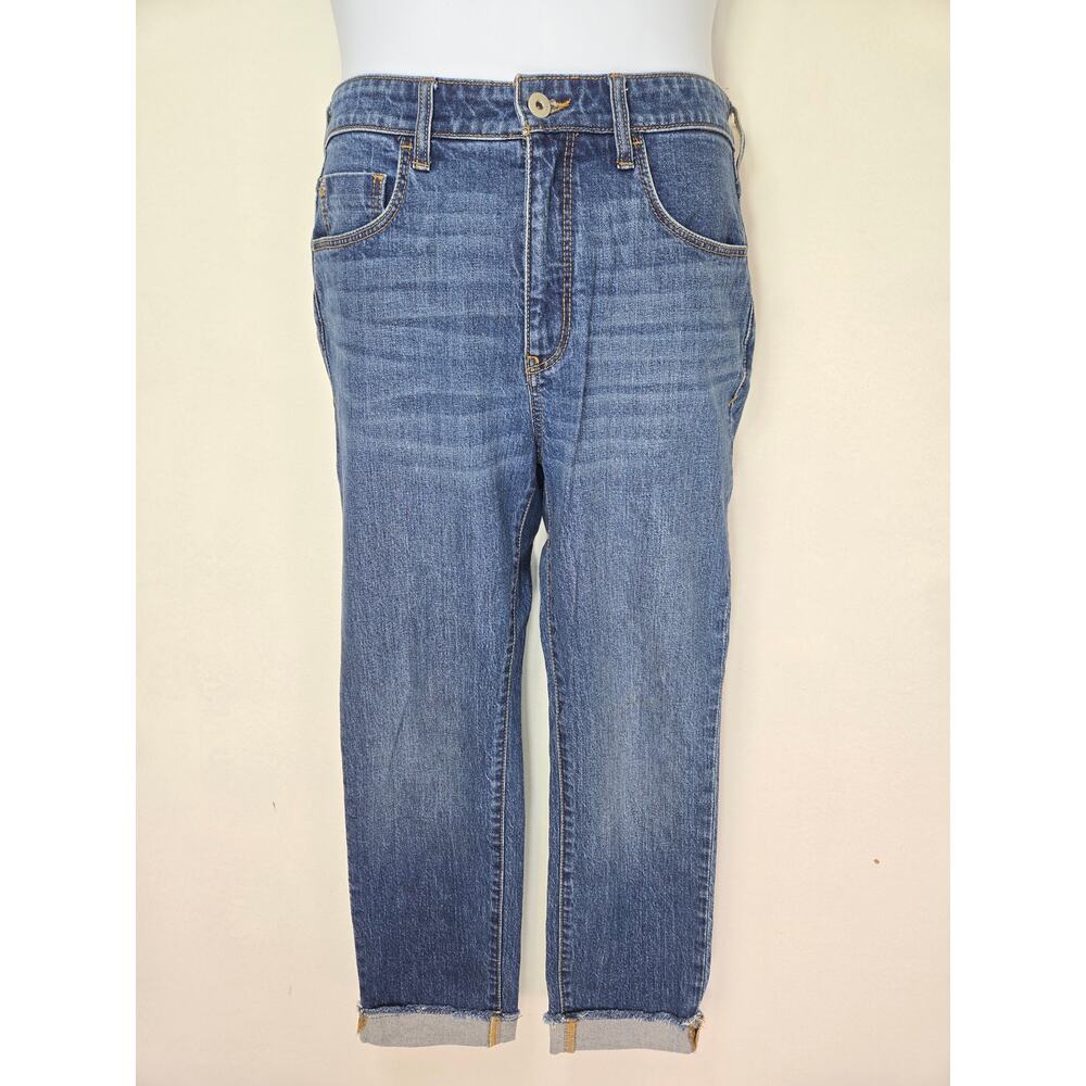 Pilcro Letterpress Anthropologie Womens  High Rise Slim Fit Raw Hem Jean Size 28
